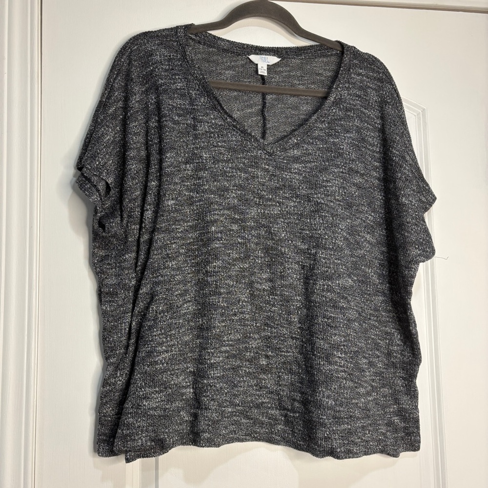 Time and Tru Gray Heathered Short Sleeve Shirt Size XL